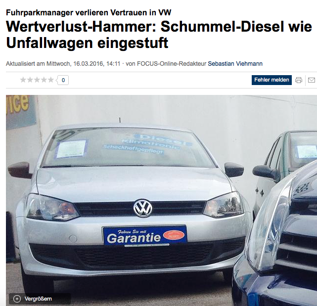 Im VW-Abgasskandal droht Wertverlust der Wagen – Wir raten zur Rückgabe von Schummel-Dieseln!